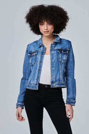 Denim Jackets TRENDY XU Long Sleeve Collarless Short Cropped Elastic Jeans  Coat (S) at Amazon Women's Coats Shop